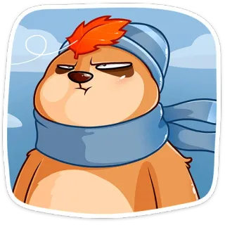 🍁 cba7a510 kukang, musim dingin, kartun, binatang, lucu, topi, syal telegram sticker