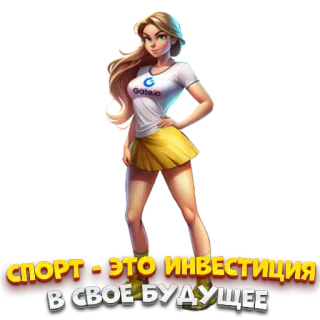 💵 397d1291 СПОРТ - ЭТО ИНВЕСТИЦИЯ В СВОЕ БУДУЩЕЕ Sport, Investment, Zukunft, Russisch, Frau, Tennis whatsapp sticker