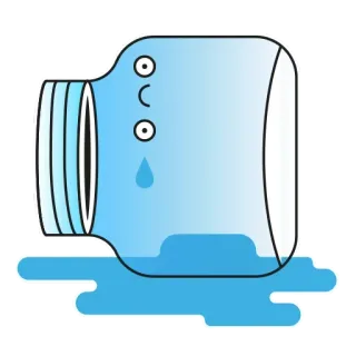 😩 59ee9a89 bocal, renversé, eau, triste, pleurer, bleu whatsapp sticker