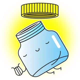 😥 66b46651 bocal, vide, dessin animé, bleu, couvercle whatsapp sticker