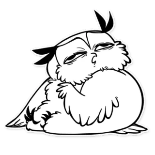 😦 062f8861 eule, cartoon, vogel, verschlafen, niedlich telegram sticker