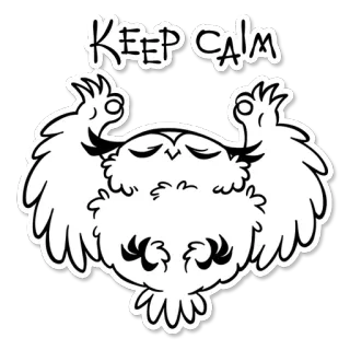 👌 5471cd21 KEEP CALM eule, ruhe bewahren, ruhig, vogel, süß, aufkleber telegram sticker