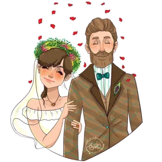 👰 a60e398f 結婚式, 花嫁, 花婿, カップル, ロマンス, 結婚, お祝い, 愛 telegram sticker