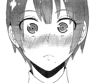 😳 902dface อนิเมะ, มังงะ, เขิน, การ์ตูน, ภาพประกอบ, สีหน้า telegram sticker