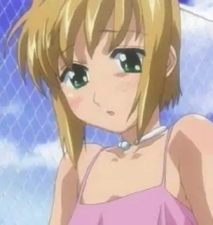 🍦 346aded8 Anime, Mädchen, blonde Haare, rosa Kleid whatsapp sticker