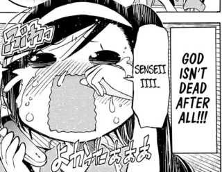 😍 4883d9d8 GOD ISN'T DEAD AFTER ALL!!! SENSEIIIII.... Anime, Manga, Menangis, Semangat, Senang, Komik, Jepang telegram sticker