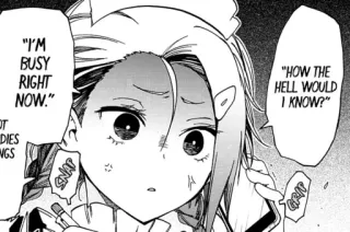 😡 ede08a6d "I'M
BUSY
RIGHT
NOW."
DIES
INGS
"HOW THE
HELL WOULD
I KNOW?" Anime, Manga, Maid, Dialog, Kartun, Kata kasar telegram sticker