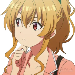 🤔 a5a42001 อนิเมะ, ผู้หญิง, คิด, สีหน้า, การ์ตูน telegram sticker