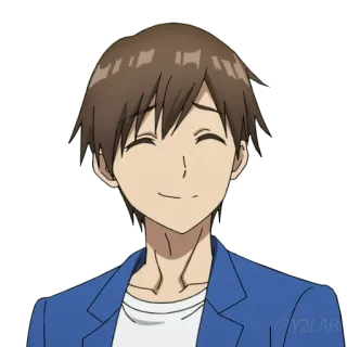 🙂 d5283c7b อนิเมะ, การ์ตูน, ผู้ชาย, ยิ้ม, มีความสุข, แอนิเมชั่น telegram sticker