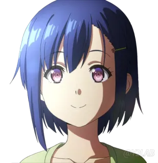 🙂 db44e055 V2LAB อนิเมะผู้หญิง, ผมสีม่วง, สติกเกอร์, ตัวละครอนิเมะ, การ์ตูน, V2LAB telegram sticker