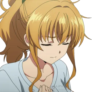 😞 fae01381 อนิเมะ, ผู้หญิง, เศร้า, ผมบลอนด์, การ์ตูน, ตัวละคร, อารมณ์ telegram sticker