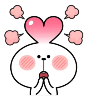 😍 482670bb Hase, Cartoon, süß, Liebe, Herz, Emoji telegram sticker