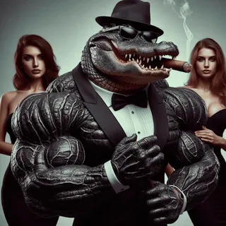 🐊 04baf5e8 alligator, anthropomorphic, suit, cigar, luxury, gangster, cartoon, animal whatsapp sticker