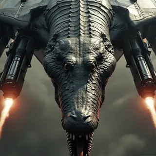 🐊 08cf1c74 dinosaur, fighter jet, military, futuristic, animal, war, weapons, aircraft whatsapp sticker