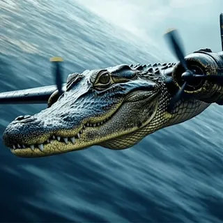 🐊 137cb0a9 alligator, airplane, creature, animal, flying, monster, warplane whatsapp sticker