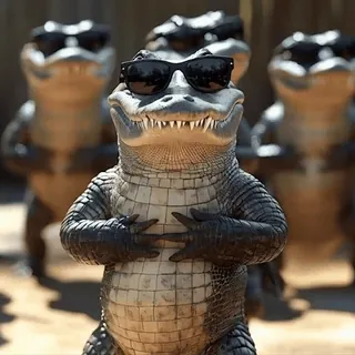 😎 1be7e1c0 alligator, crocodile, sunglasses, cool, reptile, animals whatsapp sticker