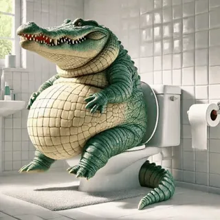 🐊 2bf623bf alligator, toilet, bathroom, reptile, humor, funny whatsapp sticker