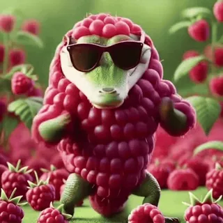 🐊 410d0e46 raspberry, alligator, sunglasses, fruit, animal, cartoon, funny, cute whatsapp sticker
