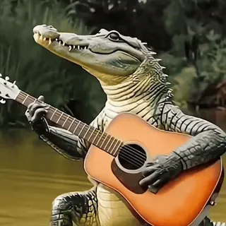 🎸 42813044 crocodile, alligator, guitar, music, animal, reptile, funny whatsapp sticker
