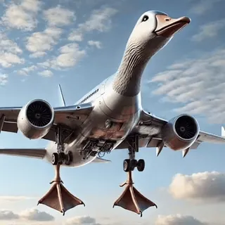 🪿 5127ddec goose, airplane, hybrid, animal, aviation, flying, aircraft, bird whatsapp sticker