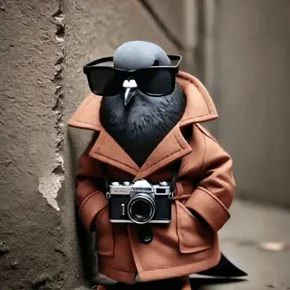 😎 5bc586de pigeon, spy, camera, bird, sunglasses, trench coat, detective whatsapp sticker