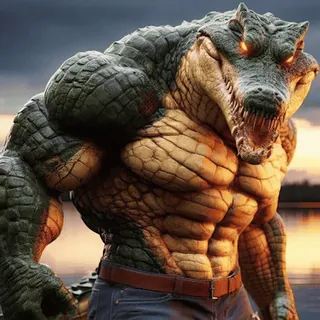 🐊 64215a27 Killer Croc crocodile, monster, villain, reptile, creature, fantasy whatsapp sticker