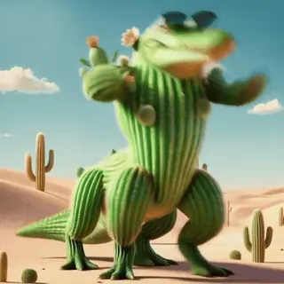 🐊 67b793e4 cactus, dinosaur, desert, sunglasses, funny, hybrid, plant, humor whatsapp sticker