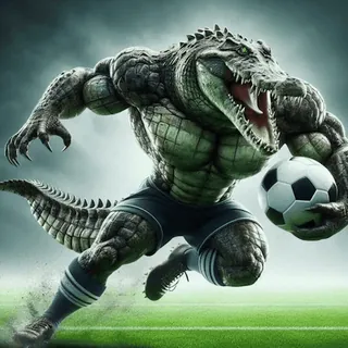🐊 772a55f8 crocodile, alligator, soccer, football, monster, animal, sports whatsapp sticker