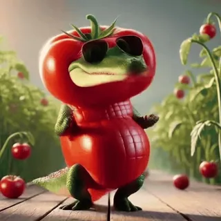 🐊 78a79d4f cartoon, tomato, crocodile, alligator, sunglasses, funny, cute whatsapp sticker