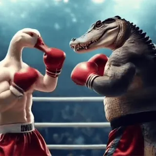 🥊 88855677 animals, boxing, sports, duck, alligator whatsapp sticker