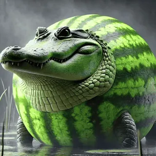 🐊 a4106283 alligator, watermelon, hybrid, fruit, animal, fantasy whatsapp sticker
