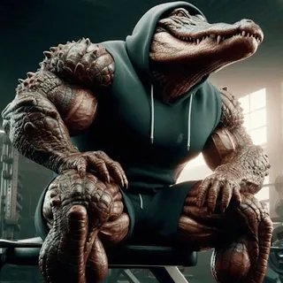 🐊 c92f4a5a alligator, reptile, anthropomorphic, gym, fitness, muscle, hoodie whatsapp sticker