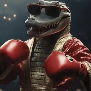 🐊 d5711674 crocodile, boxing, sports, animal, anthropomorphic, sunglasses, fighter whatsapp sticker