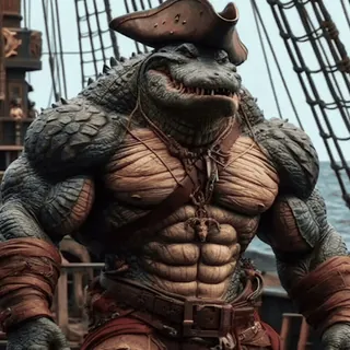 🐊 f78c6f23 crocodile, pirate, anthropomorphic, fantasy, animal, character, monster, reptile whatsapp sticker