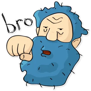 👊 ece4d508 bro ブラザー, 男, 青, ひげ, キャラクター telegram sticker