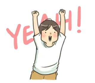 🙆 75d3b196 YEAH! hào hứng, ăn mừng, hoạt hình, bé trai, niềm vui telegram sticker