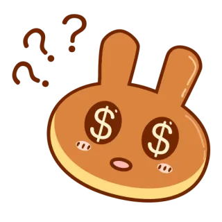 🧐 5f708fa6 돈, 토끼, 달러 기호, 물음표, 만화, 스티커, 혼란스러움, 부 telegram sticker