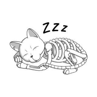 😴 1f54fe07 Zzz kucing, kerangka, tidur, hewan, tulang, kartun, zzz telegram sticker