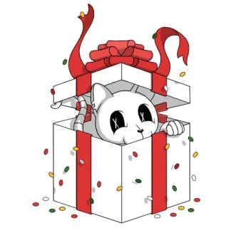 🎁 9dc72c13 kucing, hadiah, kotak, natal, hadiah, liburan telegram sticker