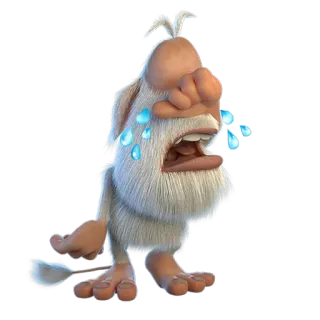 😭 556ad9c5 Booba weinen, traurig, Cartoon, weiß, Monster telegram sticker