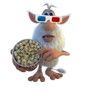 🍿 d8b7fb7f Booba Cartoon, 3D, Popcorn, Animation, Film telegram sticker
