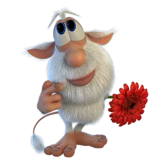 😚 e9cdb648 Booba Cartoon, Süß, Blume, Figur, Booba, Weiß, Animiert telegram sticker