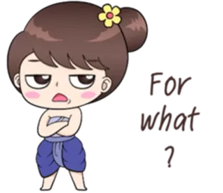 🙄 0e1cc6cb For what? Dibujo animado, Chica, Pregunta, Confundido/a, Molesto/a whatsapp sticker