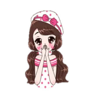 🙊 10c120a8 chica, lindo, dibujos animados, anime, pegatina whatsapp sticker