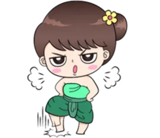 😡 255ab589 enojado, dibujos animados, chica, molesta, personaje whatsapp sticker