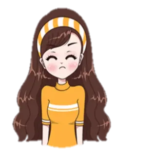 😑 43b7e41e Dibujos animados, Chica, Diadema, Anime, Feliz, Lindo whatsapp sticker