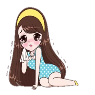 😢 94da07f0 chica anime, llorando, dibujos animados, triste, kawaii, emociones whatsapp sticker