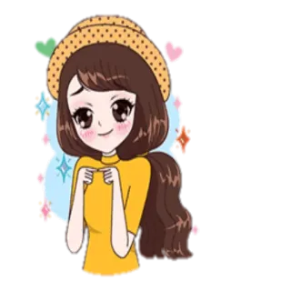 👉 970978ab dibujos animados, lindo, chica, pegatina, anime, mujer, kawaii whatsapp sticker