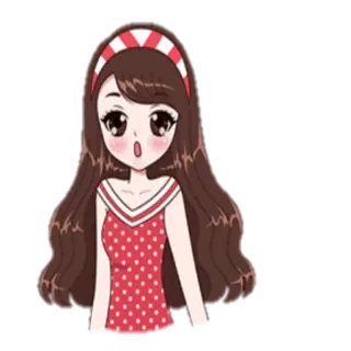 😳 9c567055 Dibujo animado, Anime, Chica, Linda, Diadema, Vestido whatsapp sticker