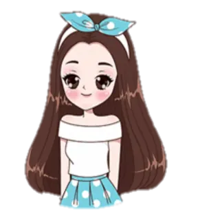 😄 9c57a9eb dibujo animado, chica, linda, ilustración, mujer, femenina, personaje whatsapp sticker